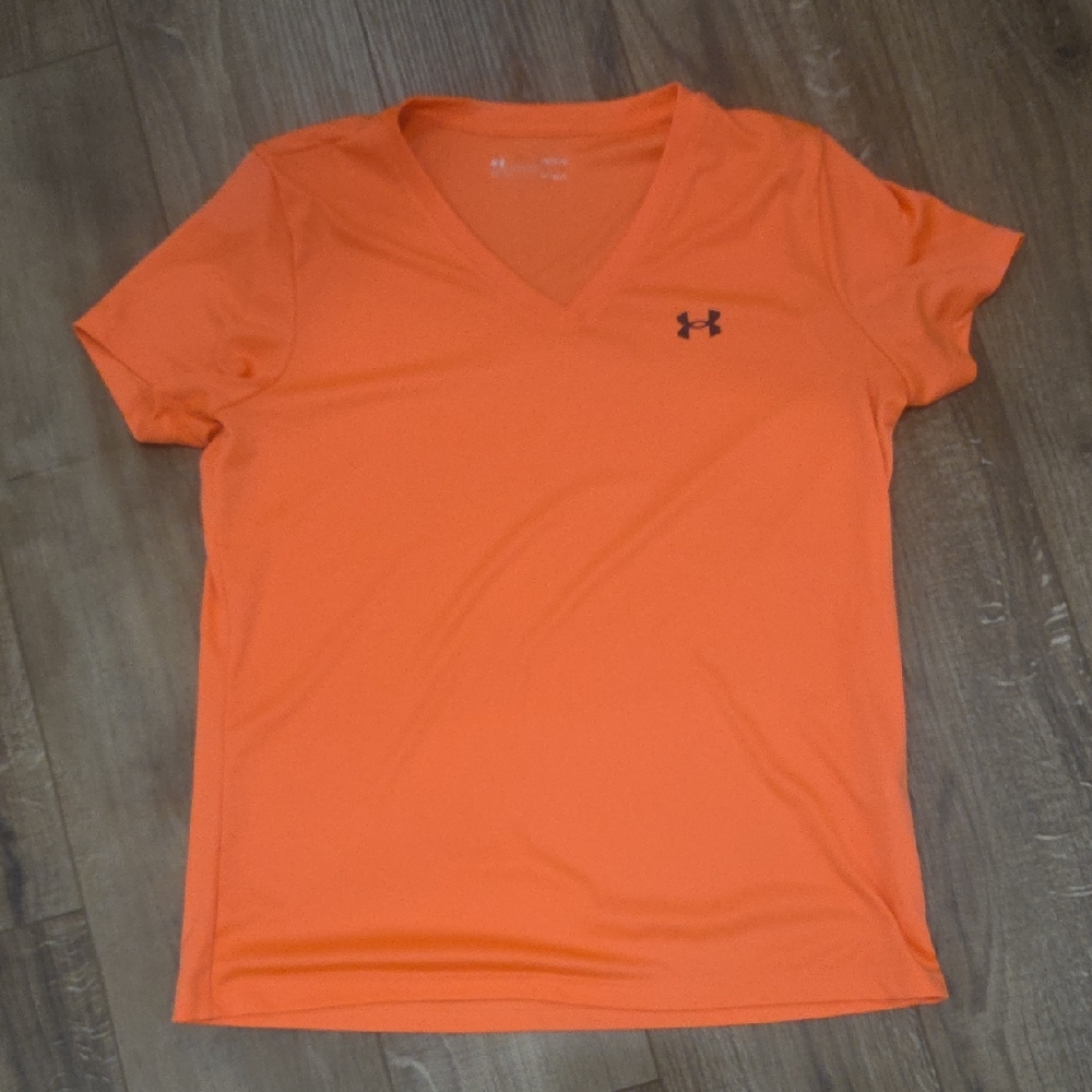 Under Armour Bright Orange V-Neck Tee